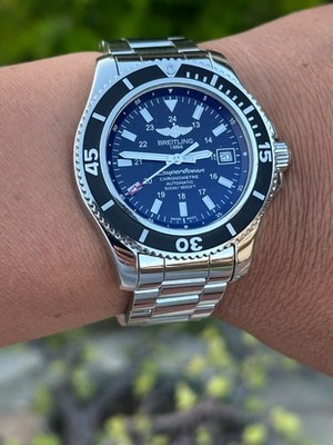 Breitling SuperOcean II 42mm Black Dial Automatic Diver A17365   500M   Clean
