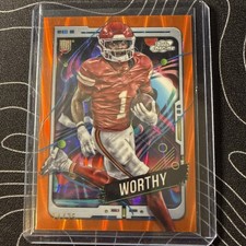 2024 Topps Cosmic Chrome - RC Xavier Worthy #146 Orange Galac Refractor /25 (RC)