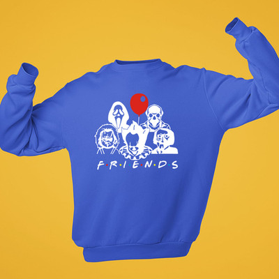 Horror Freunde Sweatshirt Lustig Scary Charakter Mashup Halloween Geschenk