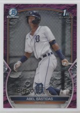 2023 Bowman Chrome Prospects Fuchsia Lunar Crater Refractor Abel Bastidas ux1