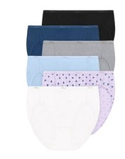 Hanes Women's Briefs Underwear, Breathable Stretch Cotton, 6-Pack