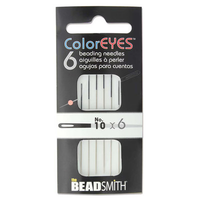 Beading Needles Beadsmith ColorEYES 6 Needles Size #10 BNCE106 Black