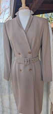 Vintage Armani Le Collezioni Brown Tweed Double Breasted Belted Dress Size 10