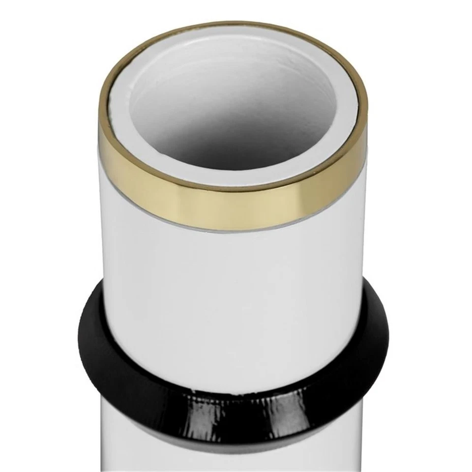 Pemberly Row Handmade Modern Transitional Burgundy Metal Vase - Image 4 of 4