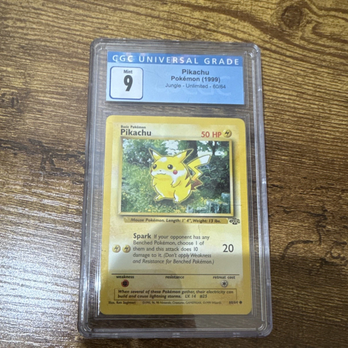 Pikachu Pokémon TCG Grade 9 Jungle Individual Collectible Card