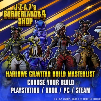Borderlands 4 HARLOWE BUILDS BL4 MOXSY JOLTZ ITEMS, GUNS GOD ROLL PC-PS-XBOX 