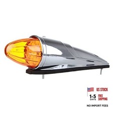 1x17 Led Chrome Truck Roof Lights - Amber Torpedo - 1 Pcs Amber Lens 1x17 Led Chrome Truck Roof Lights - Amber Torpedo - 1 Pcs Amber Lens