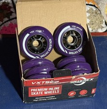 Rollerex VXT500 Inline Indoor/Outdoor Skate Wheels  8-Pack  Purple  72mm