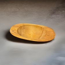 Vintage MCM Carved Wooden Bowl 14x6.5