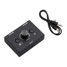 2 In 1 Out 3.5mm Stereo Audio Switch Aux Switcher Speaker Selector Splitter