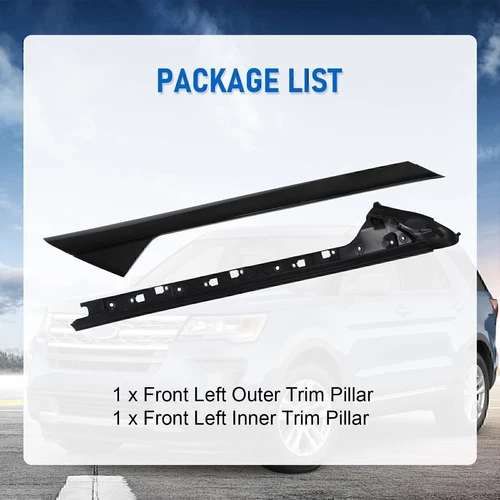 For 2011-2019 Ford Explorer Left & Right Side Windshield A-Pillar Molding Trim - Picture 10 of 23