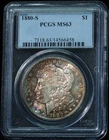 1880-S Morgan Dollar PCGS MS63 Great Iridescent Toning!