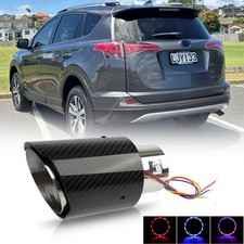 For Toyota RAV4 2013-2018 2.5" in 3.5" Out Exhaust Tip Carbon Fiber w/ Lights
