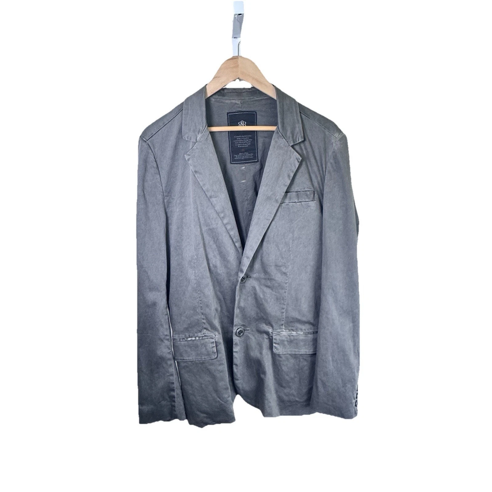Rock & Republic Men's 2 Button Cotton Gray Blazer Sports Coat Sz M