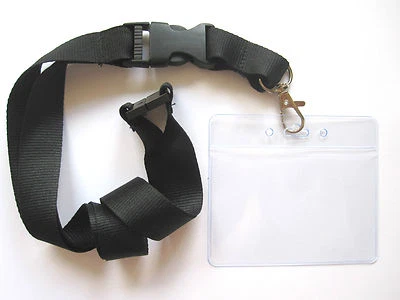SCHMALZ 1 x Schlüsselband mit Ausweishülle schwarz, Kartenhalter Lanyard Ausweishalter