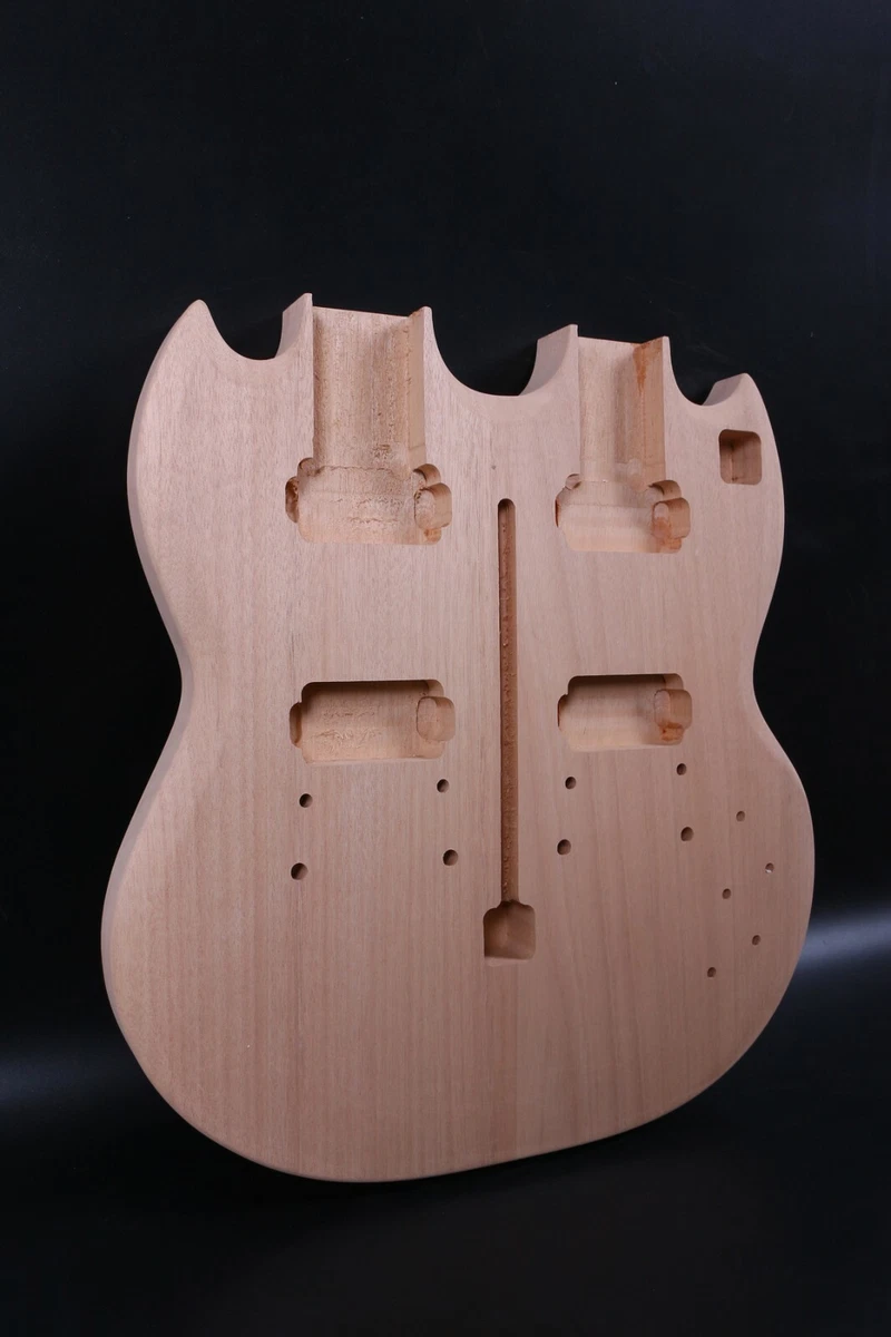 Fit Diy Double Neck Guitar Body Replacement Mahogany Guitar