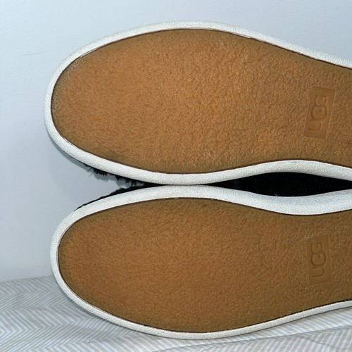 UGG Womens Luci Furry Slip On Fuzzy Mules Black Shoes Sz 8 Casual Warm Fall Chic - Picture 13 of 17