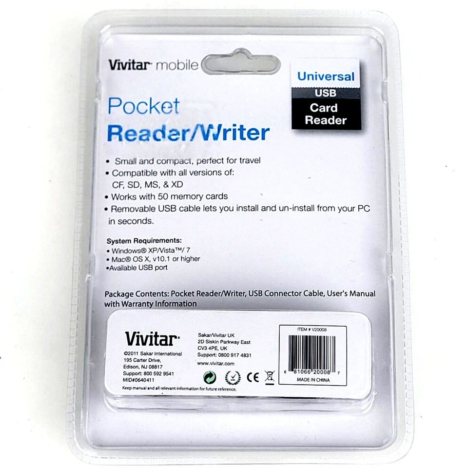 Vivitar 50-In-1 Memory Card Reader Hi-Speed Compatible Versions CF, SD, MS, XD - Image 2 of 2