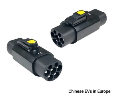 Charging Connector for Chinese Electric Vehicles, Type2 to GBT, 32A 22kW 3 Phase