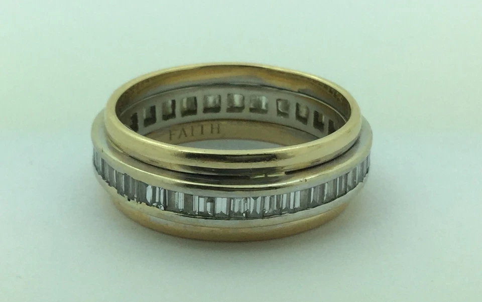 Anel de ouro amarelo 14K feminino designer Scott Kay ARTISTIE diamante tamanho 7 - Imagem 4 de 4