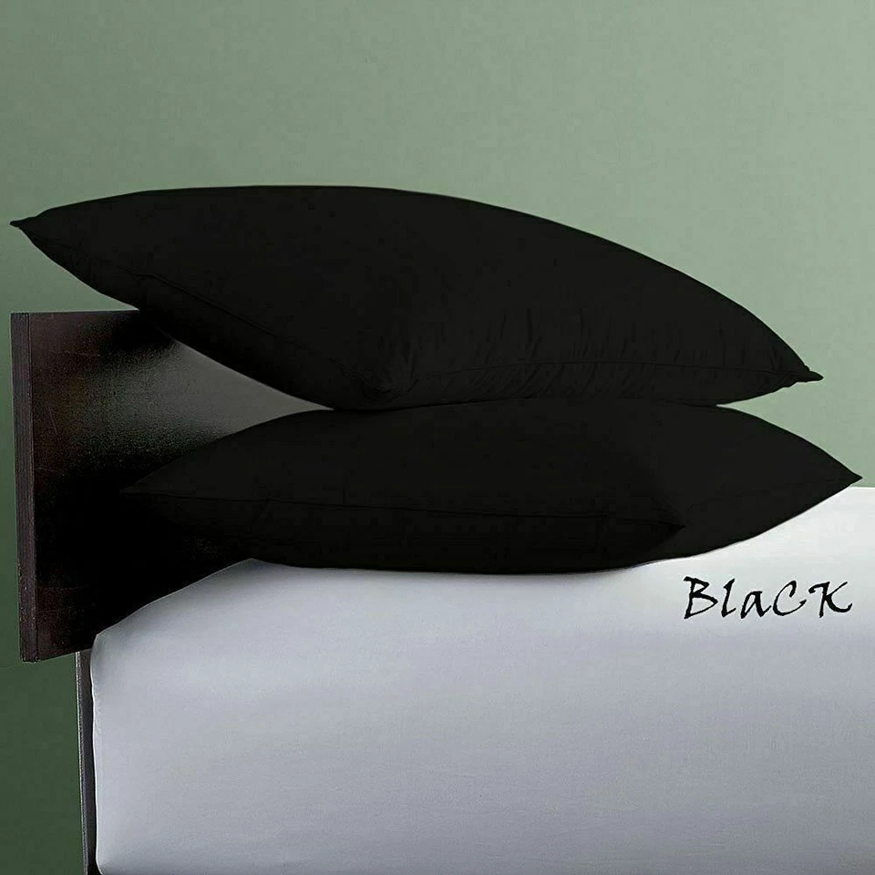 CLOUD 9 Egyptian Cotton 600TC-1x Pillow Cases 22" x 31" - Black Solid