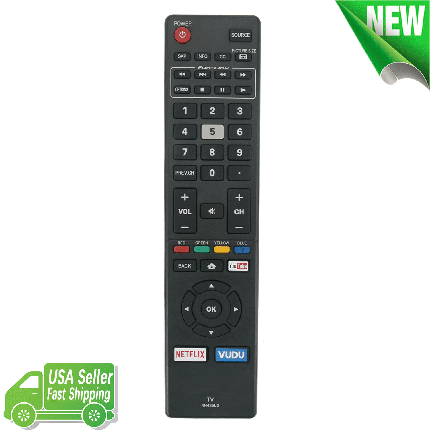 NH425UD Remote Control for Magnavox Smart LED LCD TV 50MV387