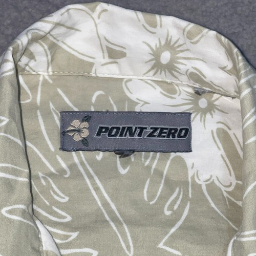 Point Zero Shirt Men's Large Floral Hawaiian Short Sleeve Pocket Workwear - Picture 5 of 9