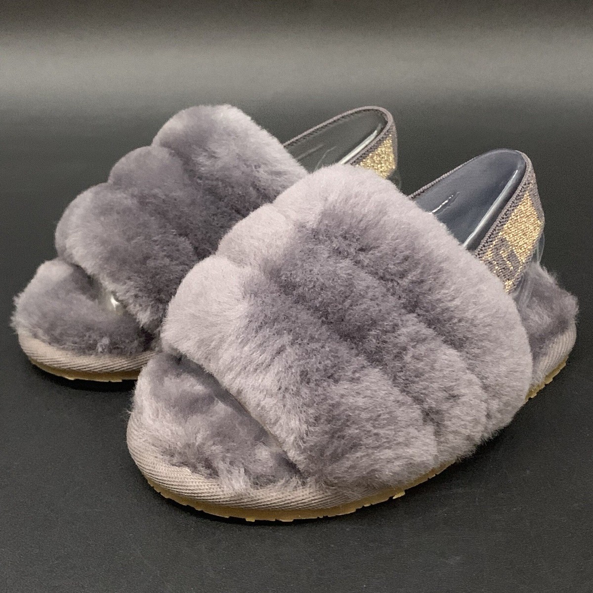 Ugg Kids Ugg Fluff Yeah Grey Slippers Light Grey Ugg Fluff Yeah