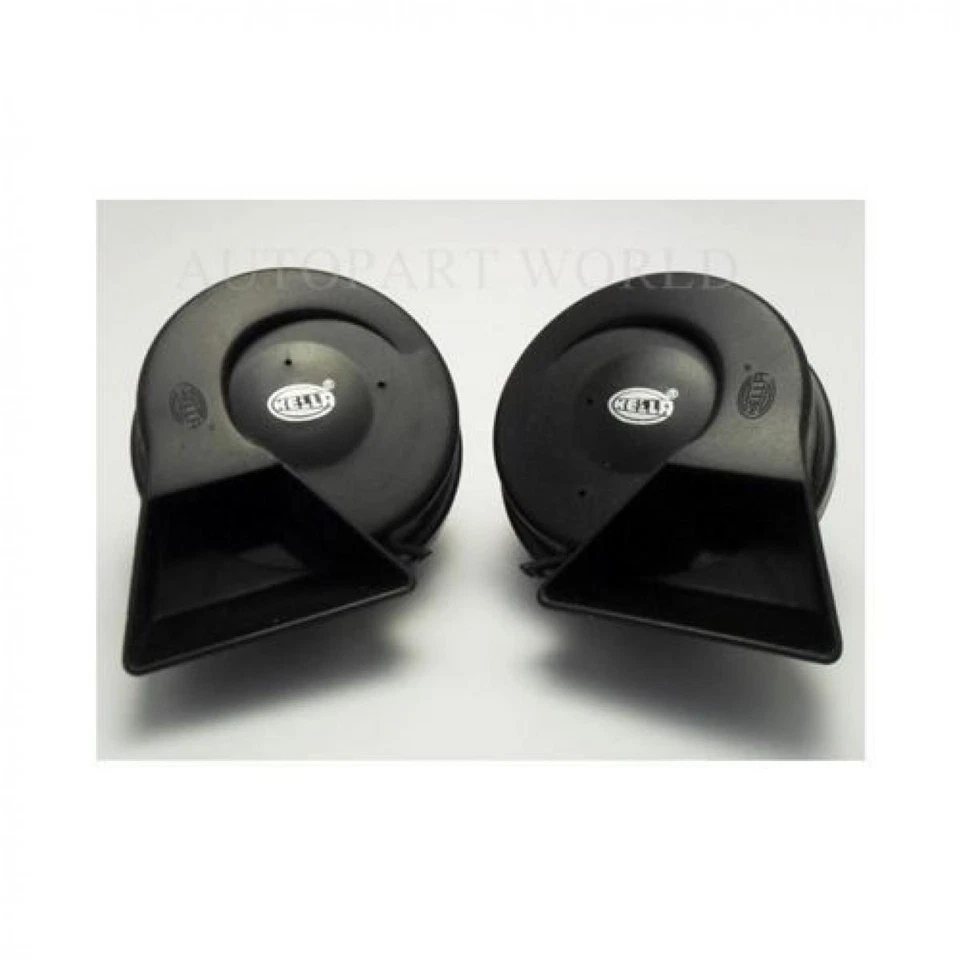 Bocina Doble Hella Negra 3Fh007728-831 Bmw Benz Volvo Lexus Toyota Ford Foto 3 de 4