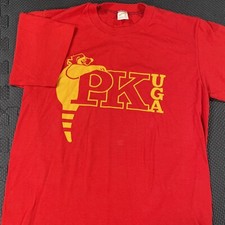 Vintage 80s University Of Georgia T Shirt Medium Red Fraternity Made in USA