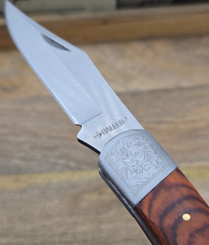Haller®84455| Klassischer Taschenmesser Hechtklinge Verzierungen Pakkaholz Griff - Bild 6 von 10