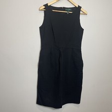 Lauren Ralph Lauren Women's Black Sleeveless Ponte Knit Dress w/ Pockets Size 8