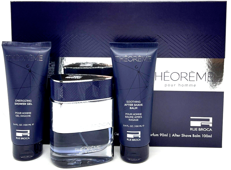 Afnan Rue Broca Theoreme 3 pcs Gift Set Men Eau De Parfum 3.0 Oz