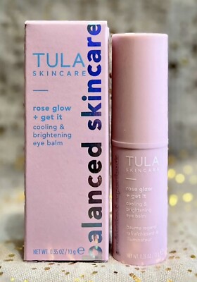 New In Box! TULA Probiotic Rose Glow Cooling Brightening Eye Balm (Full Sz, 10g)