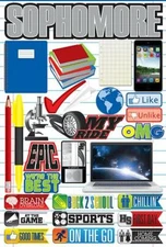 Craft Stickers 3D School Sophomore Books Laptop Microscope Check My Ride Chillin