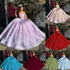 3D Flowers Quinceanera Dresses Princess Sweet 15 16 Dress Prom Party Ball Gowns