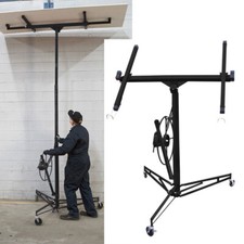 Black 11FT Lifter Drywall Tool Hoist Board Caster Foldable Plasterboard Lift