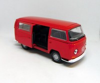 Volkswagen 1972 T2 Bus - Rot - Welly 1:34-1:39 (11Cm) - Neu