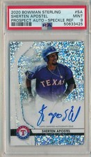 2020 BOWMAN STERLING SHERTEN APOSTEL PROSPECT AUTO SPECKLE #33/99 PSA 9 RANGERS