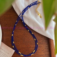 3mm Natural Blue Spinel Faceted Round beads Gemstone Necklace 14-28"