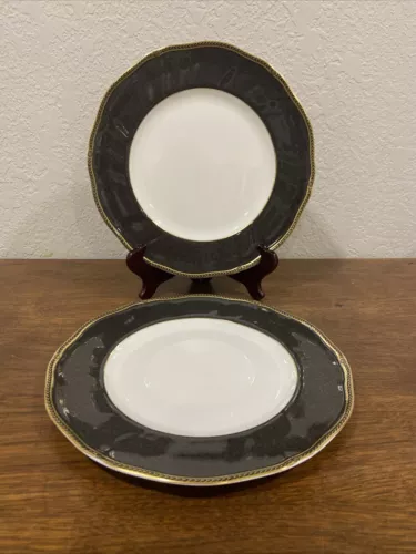 Wedgwood Crown Ebony Dinner Plate 1991 England Fine Bone China Excellent Rare