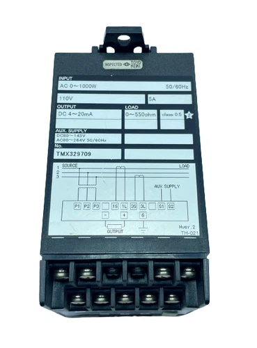 Toyo Keiki EGM-43A 3 Phase 3 Wire Watt Transducer 1000WAC 110V 5A 50/60Hz 550ohm