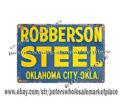 Robberson Steel Oklahoma City metal tin sign artwork for wall decoration