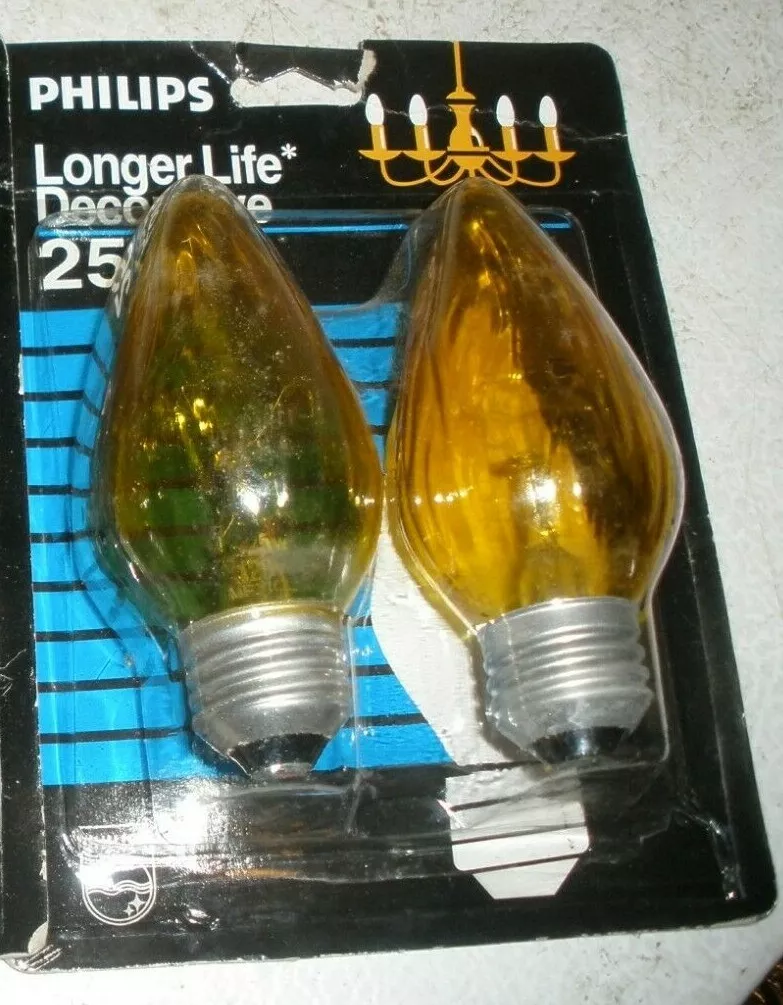 Philips Longer Life Decorative 25 Watt Amber Bulbs BC35F15 ALL Med