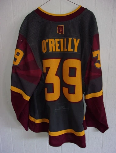 ARIZONA STATE Ryan O'Reilly game-worn #39 road grey hockey jersey with "A"+ wear