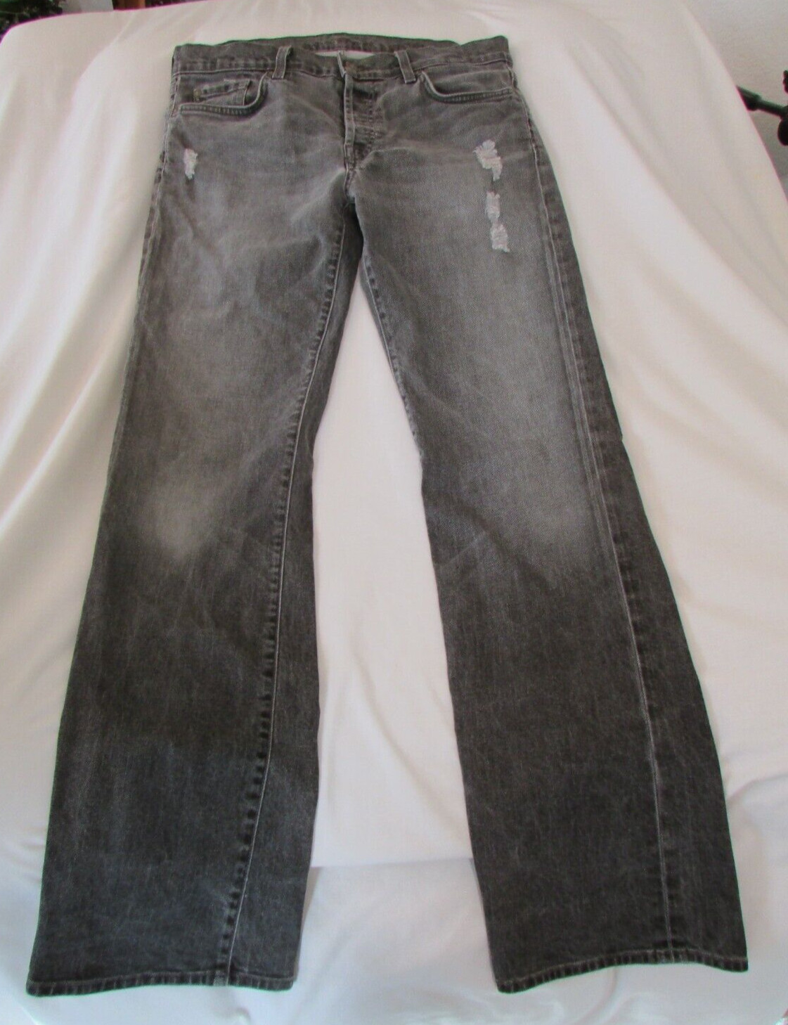 's "7 For All Mankind" Size 34 (w33xl31.5) Gray/distressed/b