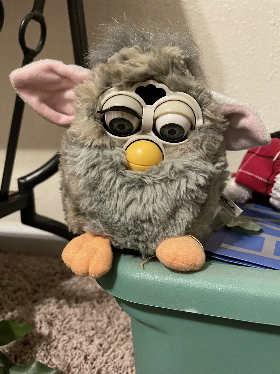 Vintage Furby 1998 Model 70 800 Grey Pink Ears Tiger Electronics