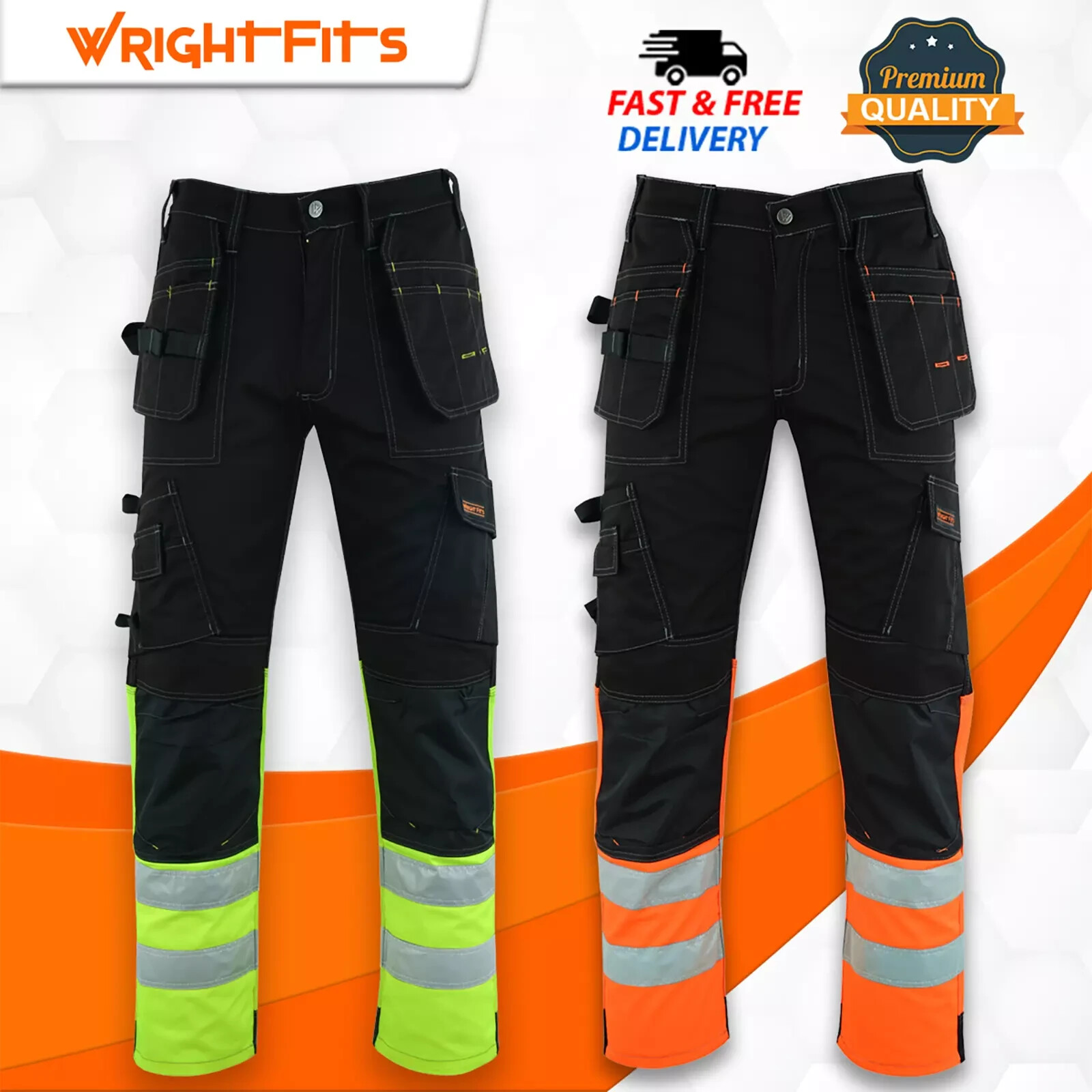 Pantalones de alta visibilidad para hombre con cinta de carga segura pantalones reflectantes de trabajo