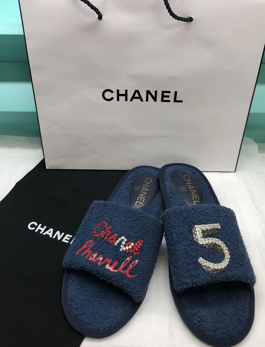 Chanel Pharrell Capsule Collection Terry Slippers Slides Size-L