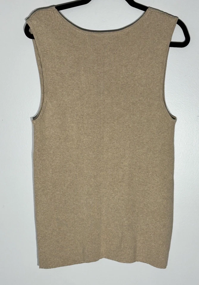 Babydoll tejido cuello en V azul marino antiguo para mujer talla 2XL tostado Y2K retro minimalista preppy Foto 4 de 4